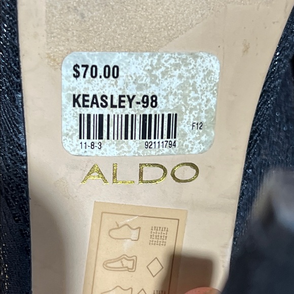 ALDO Aldo Black Lace Peep-Toe Heels Size 7.5M - Picture 2 of 9